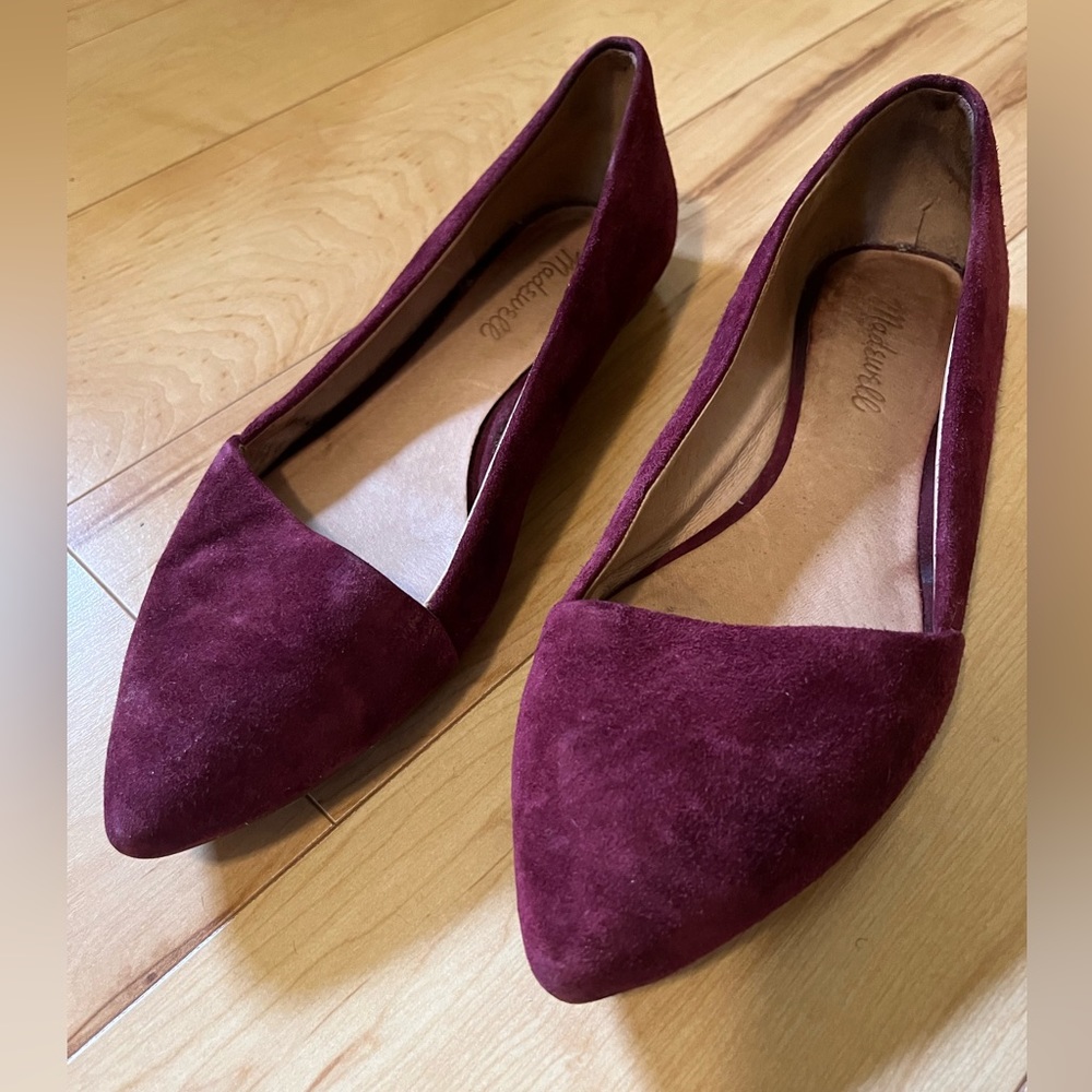 Maroon Suede Madewell Flats